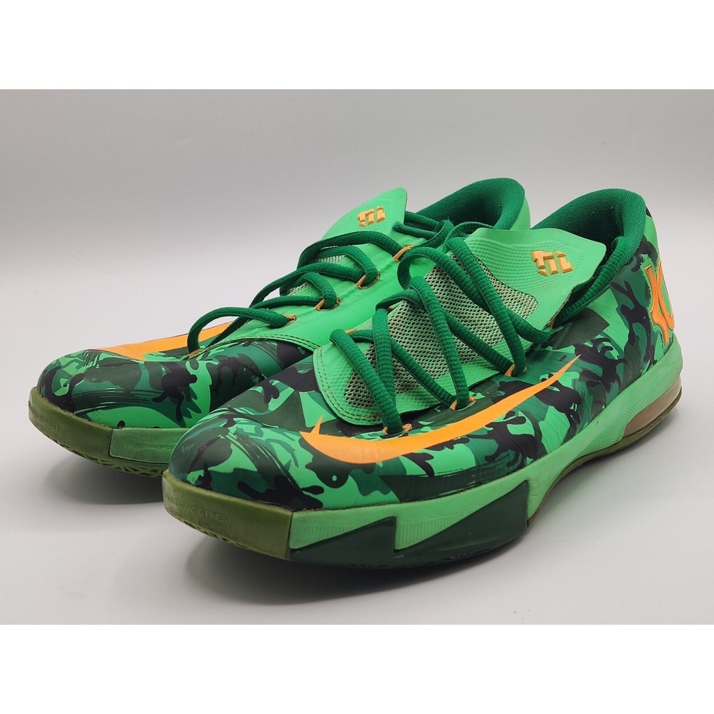 Nike Boys KD 6 Easter Sneaker Shoes Green 599477-303 Mesh Low Top Lace Up Sz 7Y